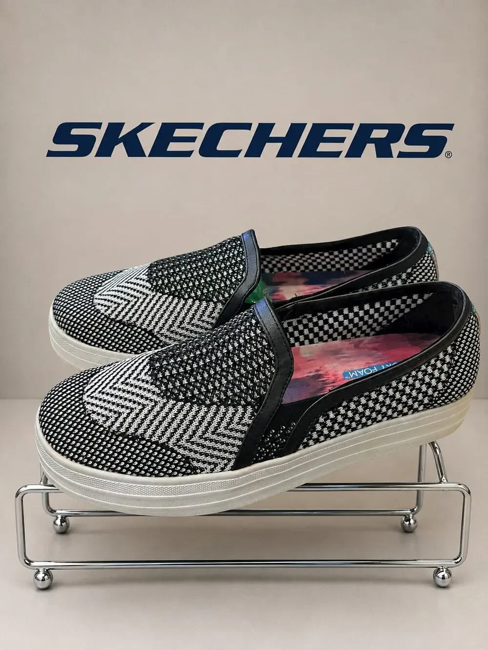 Skechers Double Up Rise Up Platform Slip-On Sneakers EU 38 US 8